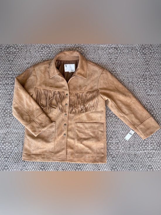 Pilcro Jackets & Blazers - NWT Anthropologie Pilcro Faux Suede Fringe Western Jacket Honey S